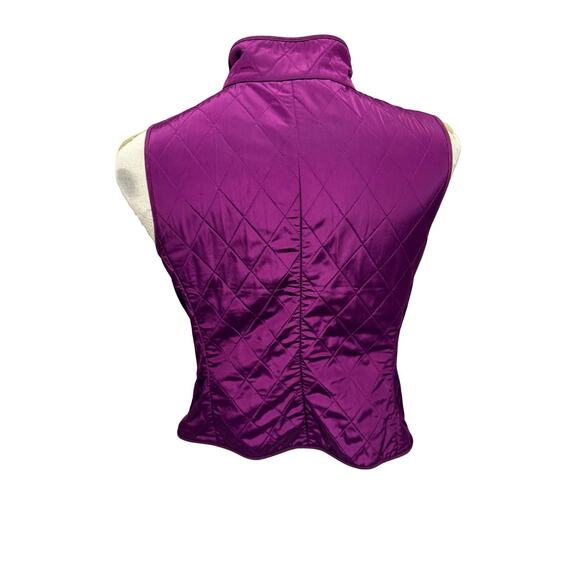 Talbots Quilted Vest Women’s Medium Purple Sleeveless Zip Button Pockets - Picture 4 of 5